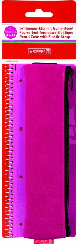Пенал школьный Brunnen для мальчиков и девочек Colour Code, для карандашей и ручек, резинка, 21 x 5 x 1 см, Розовый, пенал косметичка подростковый для школы