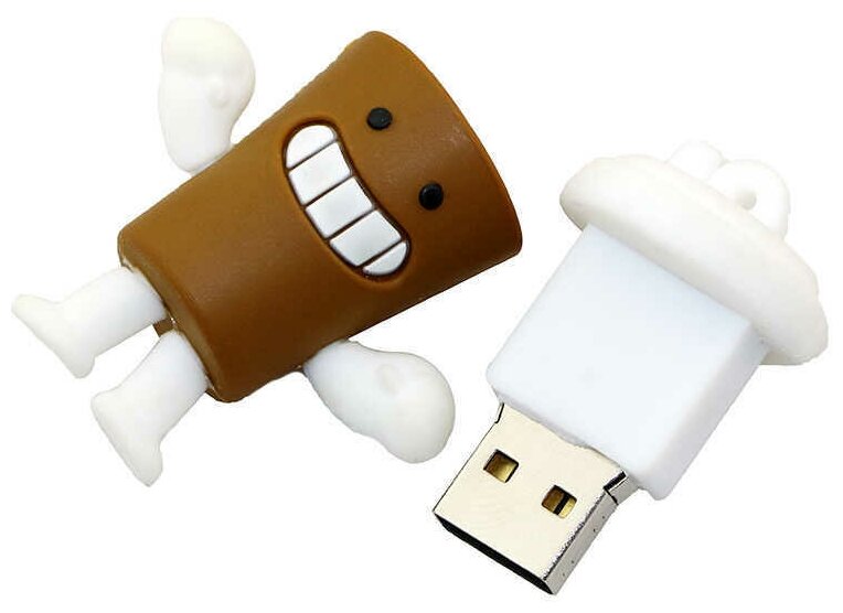 USB Флешка сувенирная подарочная человечек Стакан Кофе 32 ГБ