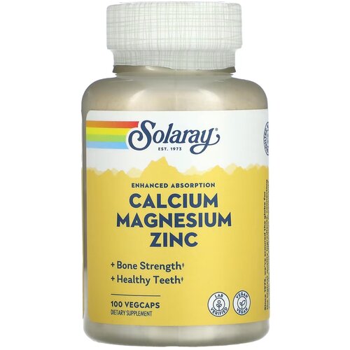 Solaray Calcium Magnesium Zinc (кальций, магний и цинк) 100 капсул