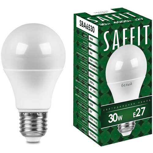 Saffit ЛОН А65 E27 30W(2900lm) 2700K 2K матовая 136x65 SBA6530 55182