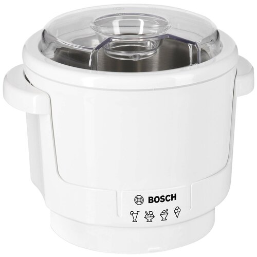 насадка для приготовления мороженого bosch muz 5 eb2 00576062 Крышка, лопатка, чаша, насадка BOSCH MUZ5EB2 (00576062) для кухонного комбайна Bosch, белый