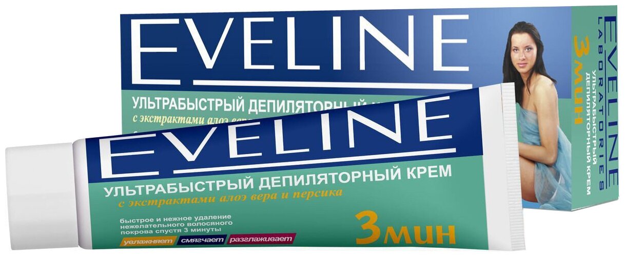 Eveline Cosmetics Ультрабыстрый депиляторный крем с алоэ вера 3 мин 100 мл