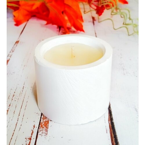 Свеча Ароматическая в гипсовом подстаканнике(круглый Кокос+Кофе 50 мл.)