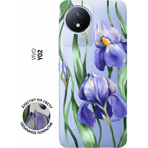 Силиконовый чехол на Vivo Y02, Виво У02 с 3D принтом Amazing Irises прозрачный силиконовый чехол на nokia 5 3 нокиа 5 3 с 3d принтом amazing irises прозрачный