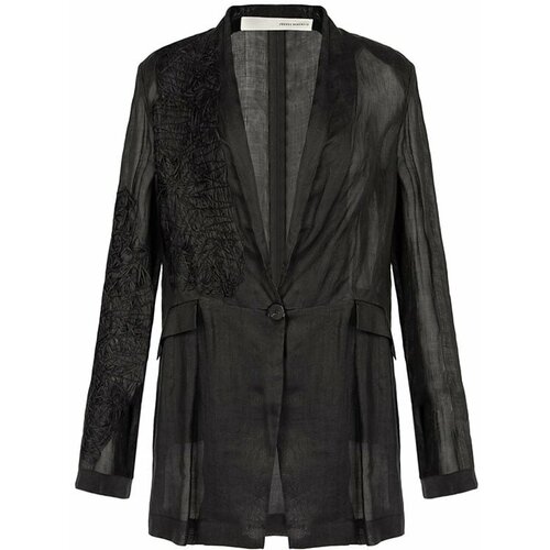 Пиджак Isabel Benenato, средней длины, силуэт трапеция, размер 46, черный