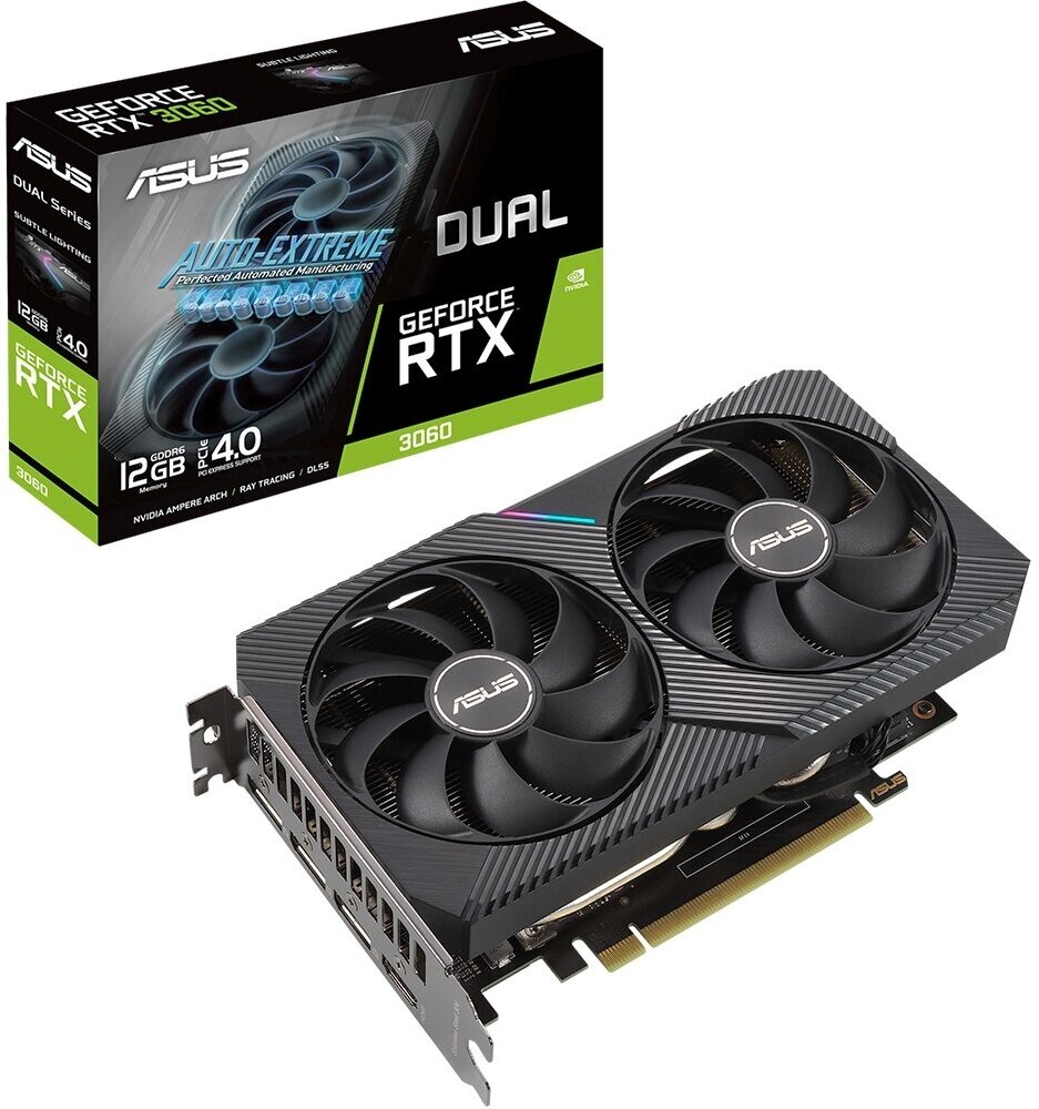 Видеокарта 12 Gb ASUS GeForce RTX3060 DUAL (DUAL-RTX3060-O12G-V2)