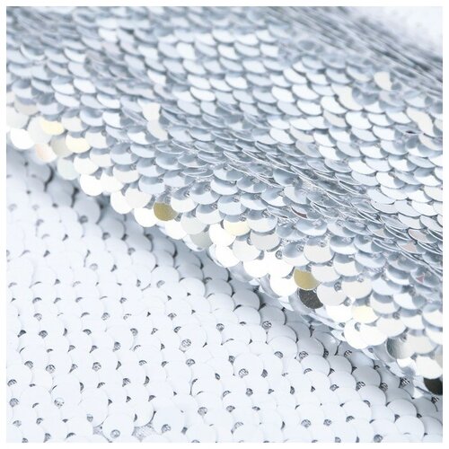 Ткань для пэчворка «Матовая белая-серебряная» 33 × 33 см