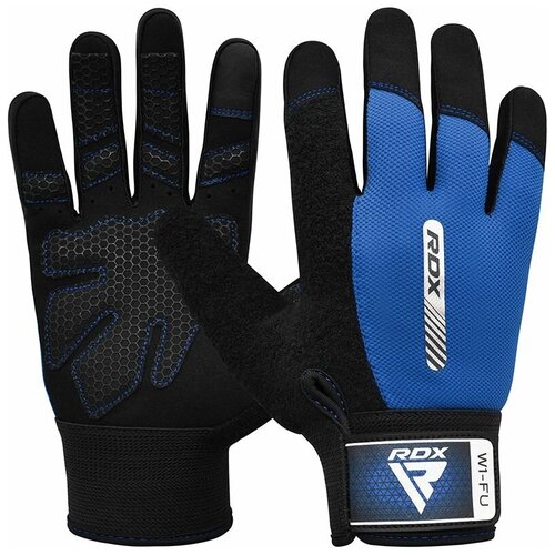 Перчатки фитнес и бодибилдинг RDX W1 FULL FINGER GYM GLOVES , размер L, синий