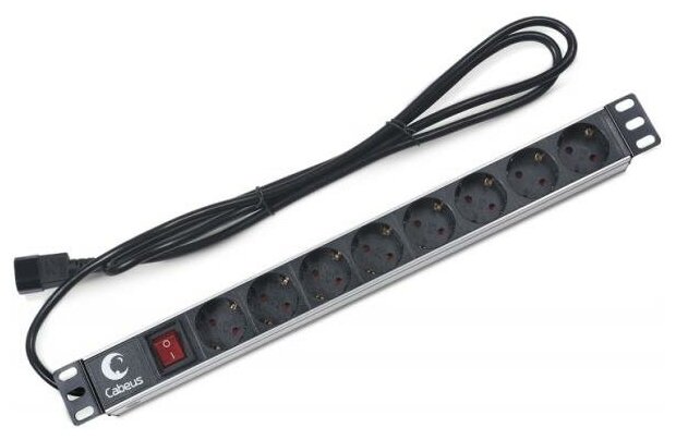 Блок розеток CABEUS PDU-8P-2IEC 8 роз 10А 250V шнур 2м