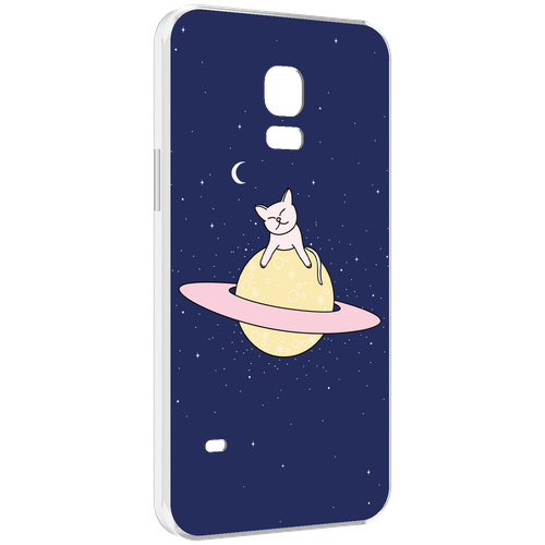 чехол mypads котик с тыквой для samsung galaxy s5 mini задняя панель накладка бампер Чехол MyPads котик на планете для Samsung Galaxy S5 mini задняя-панель-накладка-бампер