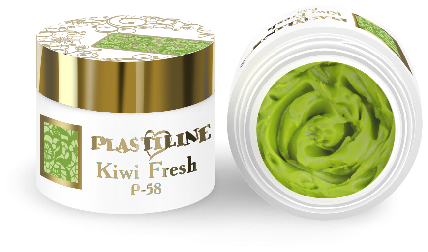 Гель-пластилин для лепки на ногтях, гель для дизайна, цвет яркий оливковый P-58 Kiwi Fresh, 5 мл.