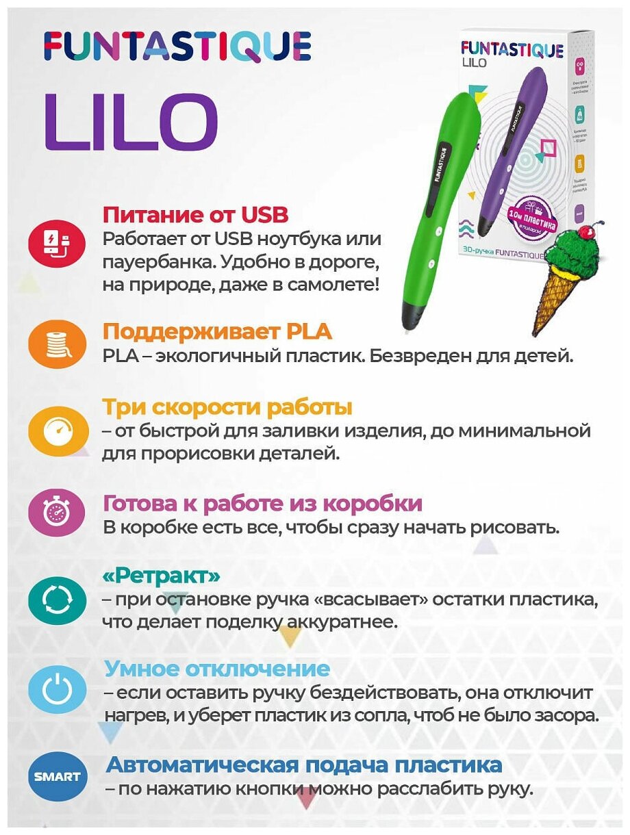 3D ручка Funtastique LILO (зеленая)  триде  3д  подарок для ребенка