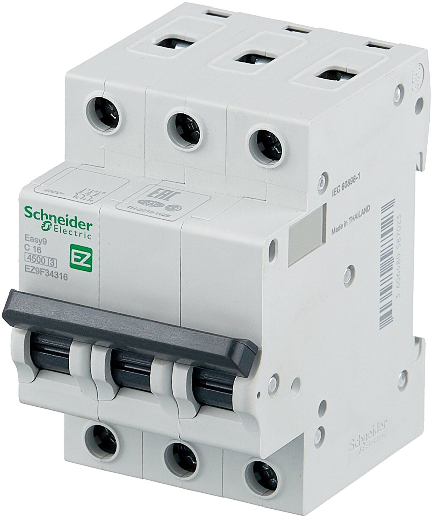 Автоматический выключатель Schneider Electric Easy 9 3P (C) 4,5kA 16 А