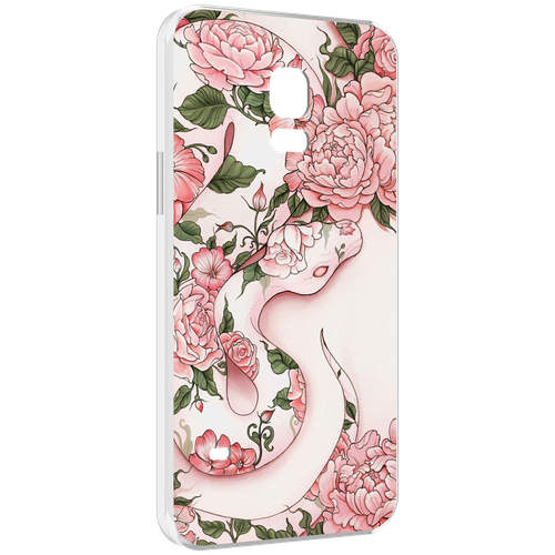 Чехол MyPads змея-в-розовых-цветах женский для Samsung Galaxy S5 mini задняя-панель-накладка-бампер чехол mypads змея в розовых цветах женский для samsung galaxy m04 задняя панель накладка бампер
