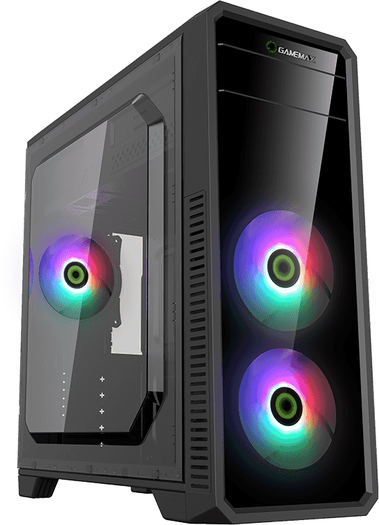 Компьютерный корпус Gamemax G561-FRGB, ATX case, black, w/o PSU, FRGB(fixed 4 colors)