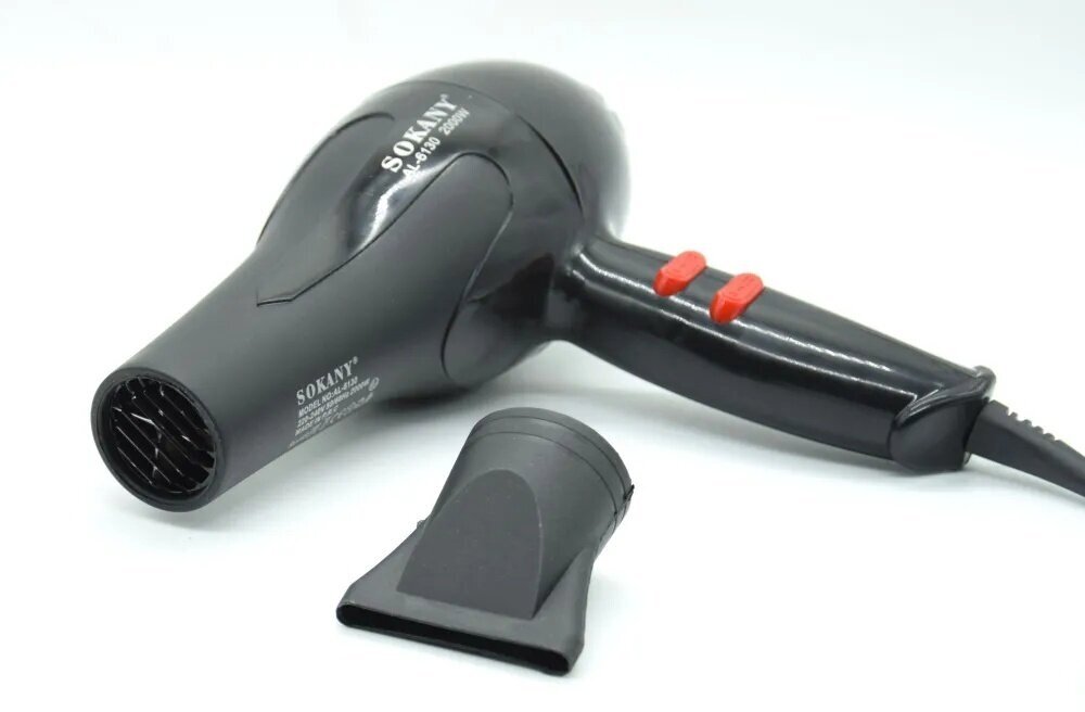 Стильный фен для волос SOKANY AL-6130 Мощный/2000 Вт/петля для подвешивания/2 скорости/черный - фотография № 3