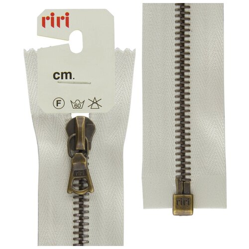 фото Молния металл, am, слайдер flash, разъёмная 1 замок, 6 мм, 60 см, цвет 2111, бело-бежевый светлый riri