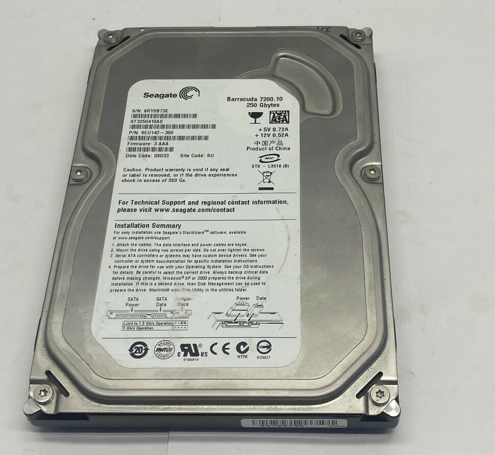 Жесткий диск Seagate Barracuda 250GB ST3250410AS SATA 3.5"