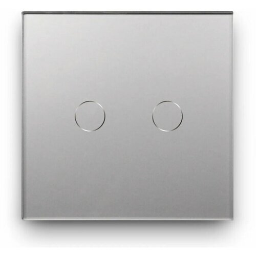 Сенсорный выключатель DiXiS Touch Wall Light Switch 2 Gang / 1 Way (86x86) Grey (TS2) bseed brand touch switch 1 gang 1 way europe standard touch sensor switch black white golden grey with glass panel for home