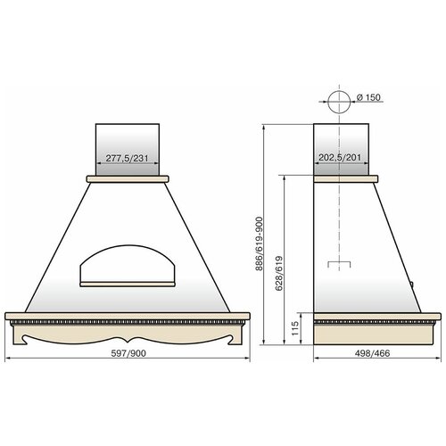 Вытяжка каминная Elikor Бельведер 60П-650-П3Д бежевыйдуб неокрашенный управление ползунковое 1 мо 2026100₽