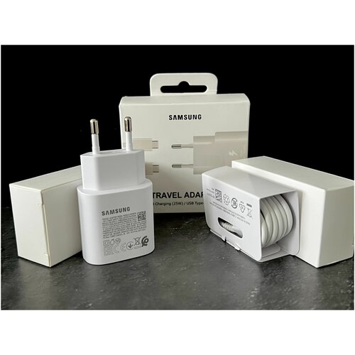 delivery Зарядное устройство для Samsung USB-C 2.0 25W с кабелем 5A / Блок питания для телефона / Сетевой адаптер / Быстрая зарядка / блок на самсунг