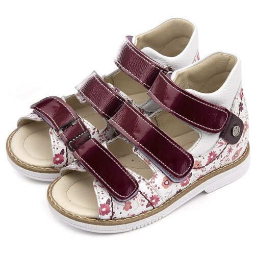 фото Сандалии детские 26028 р25 кожа мак бордо/рябина tapiboo