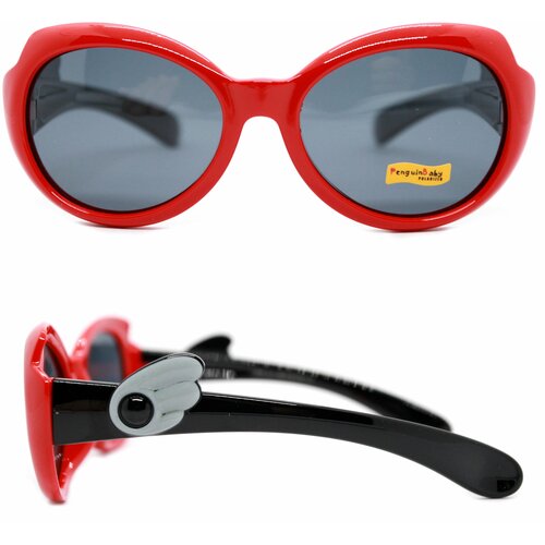 Детские солнцезащитные очки для девочки (5+ лет) с поляризацией (Polaroid) Penguin Baby 1515 C1, цвет красный
