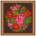 Светлица Набор для вышивания бисером Жостовские цветы 27 х 27 см, бисер Чехия (527П) - изображение