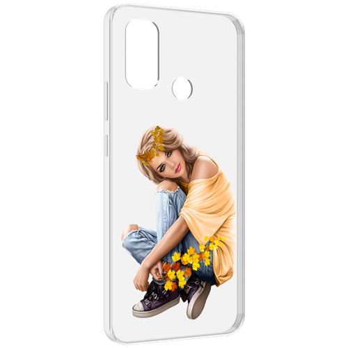 Чехол MyPads девушка-в-цветочками женский для UleFone Note 10P / Note 10 задняя-панель-накладка-бампер