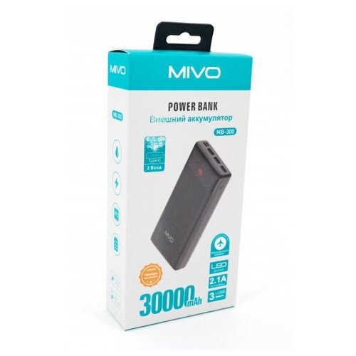Внешний аккумулятор power bank 30000mAh MIVO MB-309Q для телефона 355000₽