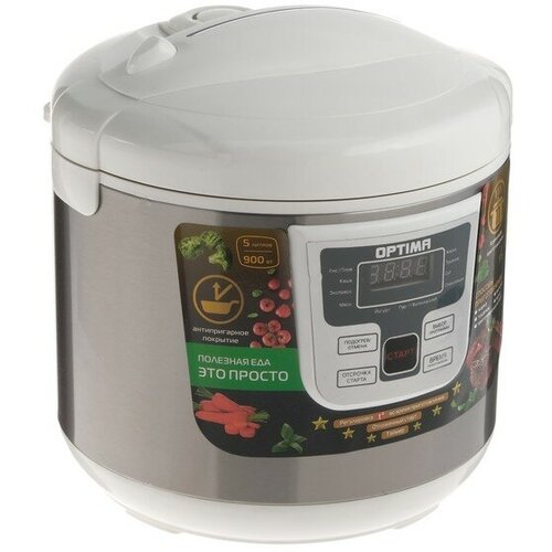 Мультиварка OPTIMA MC-5101 900 Вт 5 л 11 программ серебристаябелая 827100₽