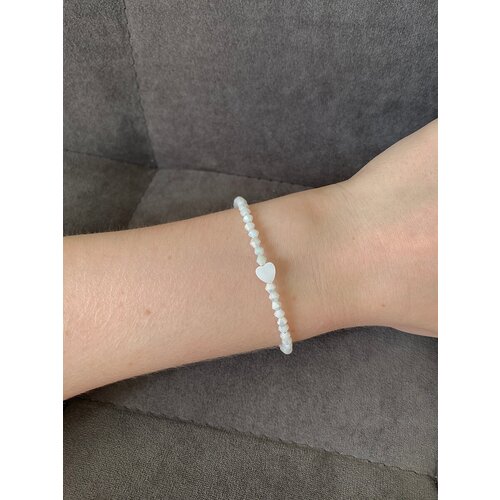 фото Браслет, перламутр, 1 шт., размер 15 см, размер one size, диаметр 15 см, белый amostétic