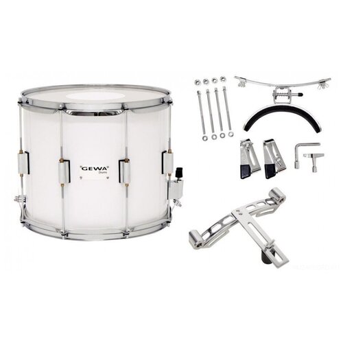 GEWA Marching Parade Drum Birch White Chrome 14x12 маршевый парадный барабан gewa marching parade drum birch white chrome 14x12