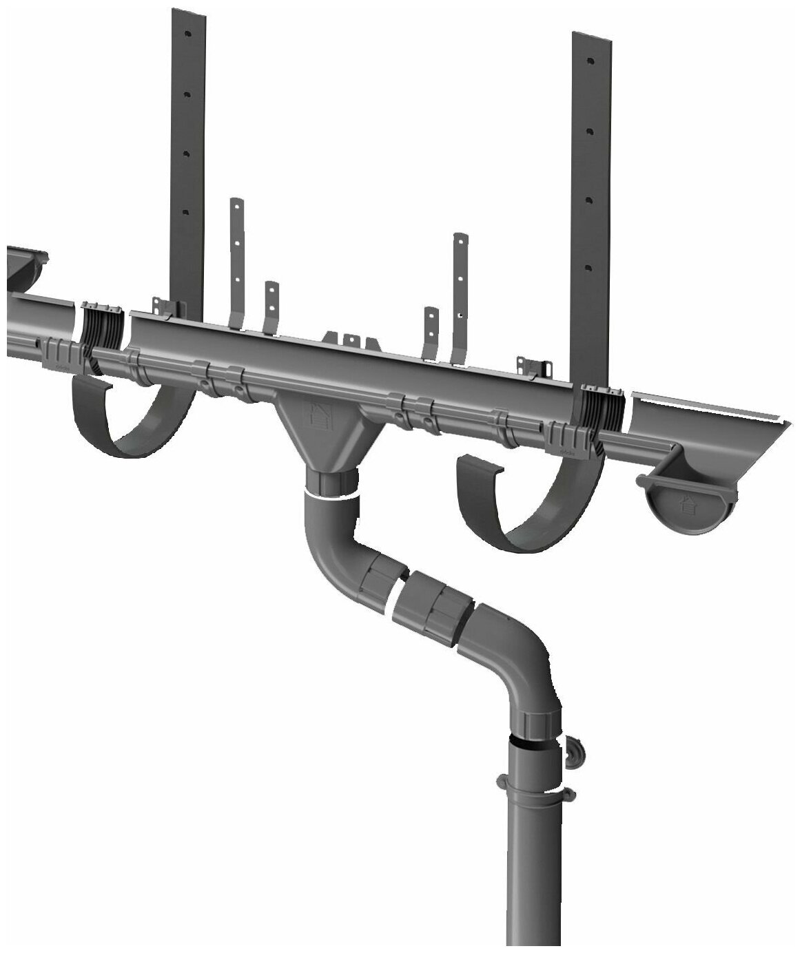Кронштейн жёлоба водосточных систем металлический дёке Премиум 120мм, графит (RAL7024) - фотография № 2