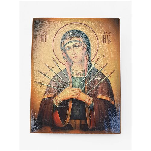 Икона Богородица. Семистрельная, размер иконы - 10x13 икона богородица казанская размер иконы 10x13