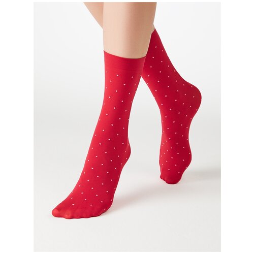 фото Капроновые носки minimi micro pois 70, размер 0 (one size), rosso mosto