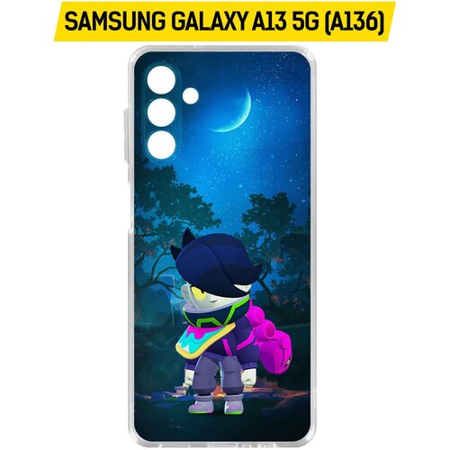 Чехол-накладка Krutoff Clear Case Brawl Stars-Орочи Эдгар для Samsung Galaxy A13 5G (A136) чехол накладка krutoff soft case brawl stars фрэнк для samsung galaxy a13 5g a136 черный