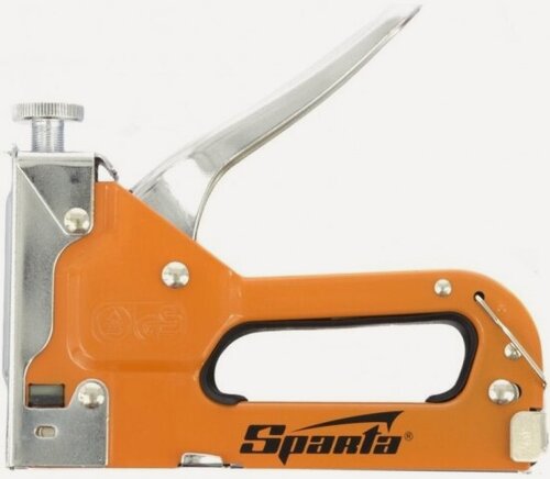 Изображение товара Степлер мебельный Sparta 42002, регулируемый, со скобами 200 шт, тип скобы 53, 4-14 мм