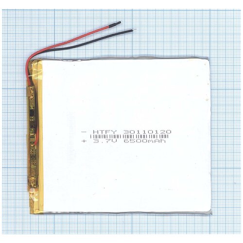 фото Аккумулятор li-pol (батарея) 3*110*120мм 2pin 3.7v/6500mah oem