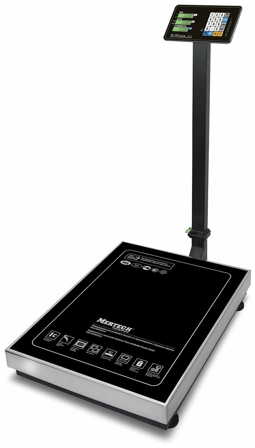 Весы торговые напольные M-ER 333 ACLP-600.200 TRADER с расч. стоимости LCD