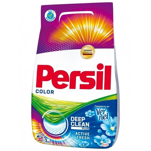 Стиральный порошок Persil Color, Свежесть от Vernel, для цветного белья, 3 кг (2747093)