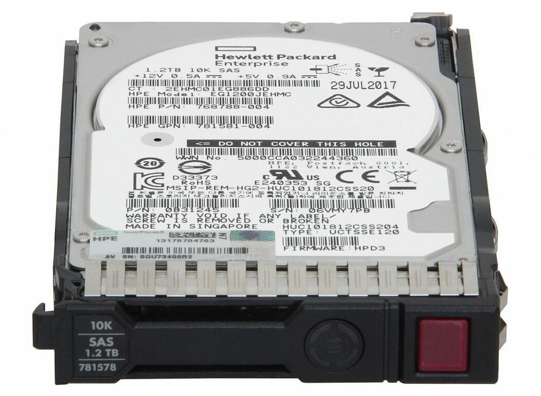 Жесткий диск 781518-B21 / 781578-001 HPE G8-G10 1.2-TB 12G 10K 2.5 SAS