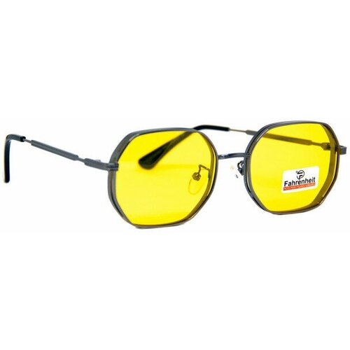 Солнцезащитные очки Fahrenheit, желтый, серебряный