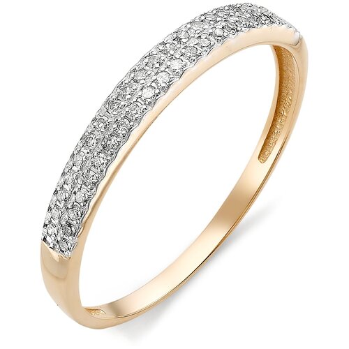 фото Алькор кольцо с бриллиантами из красного золота 12324-100, размер 16