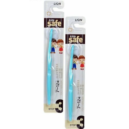 LION Щетка зубная детская Kids safe toothbrush шаг 3, 7-12 лет - 2 штуки