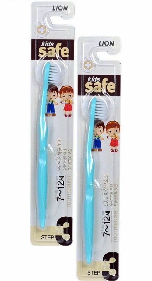 LION Щетка зубная детская Kids safe toothbrush шаг 3, 7-12 лет - 2 штуки