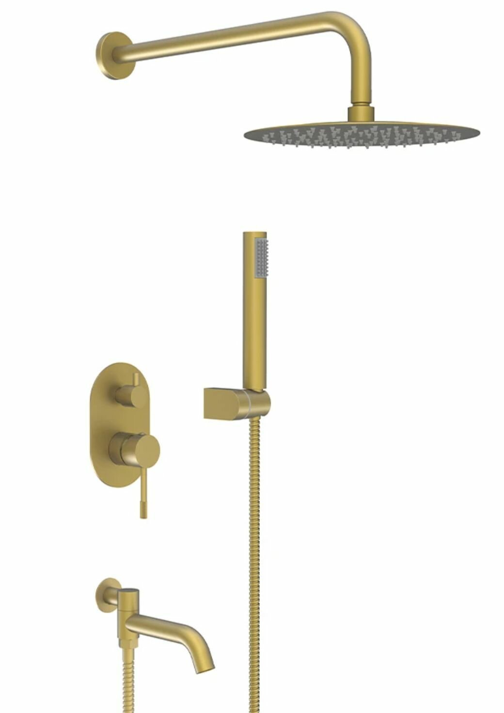 фото ViEiR V40 OMODEO IN GRAPHITE STEEL R+ встроенная душевая система с изливом и ручным душем, графит (оружейная сталь)