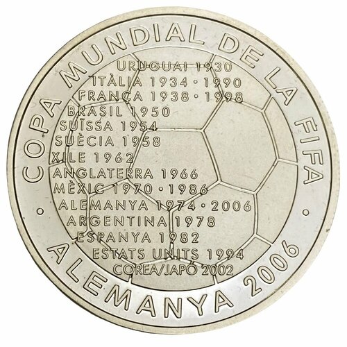 Андорра 10 динеров 2003 г. (Чемпионат мира по футболу 2006, Германия - мяч) (2)