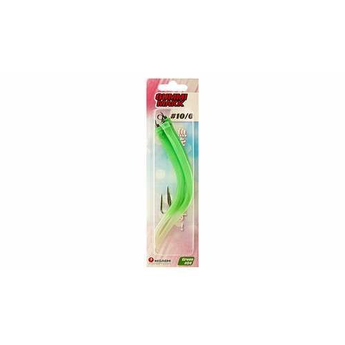фото Higashi крючок оснащенный кембриком higashi gummi makk #10/0 (set-3pcs) #04 green