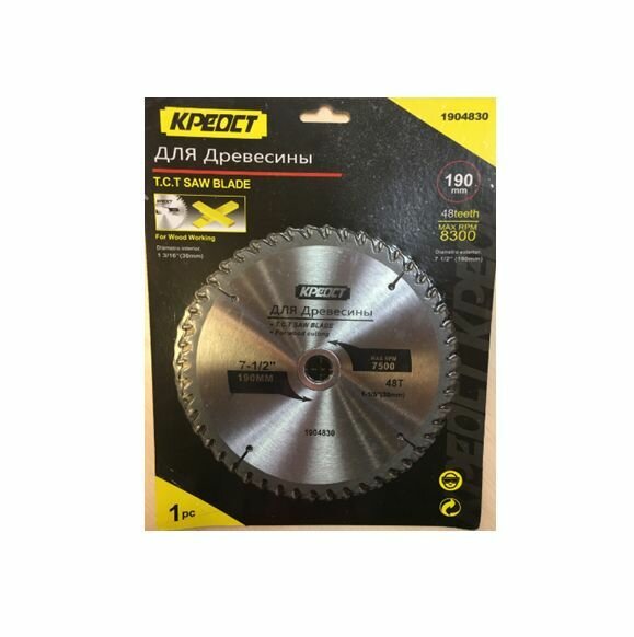 Диск пильный 190 х 20. 30 х 48 T мм Креост — фото 1